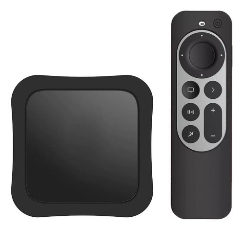 Kit Funda Silicona Negra Para Apple Tv Y Control 5ta Gen 0