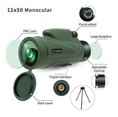 Telescopio Monocular Con Soporte Para Teléfono Inteligente, 1