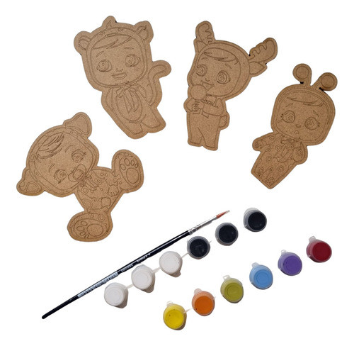 Personajes Para Pintar: Bebes Llorones + Pinturas + Pincel 0