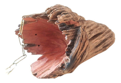 Nó De Pinho Vaso Pendente 20cm Com Corrente Dourada 1