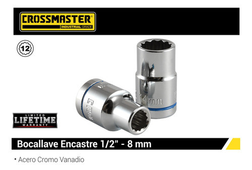 Bocallave Estriada 17mm Encastre 1/2'' Crossmaster 1