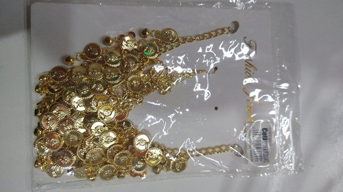 Set Collar Y Aros Odalisca Dorado Metal Disfraz Cotillon 1