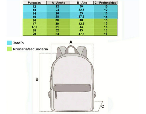 Mochila 17  Espalda Lisa Celeste Klub Mode - 31918 1