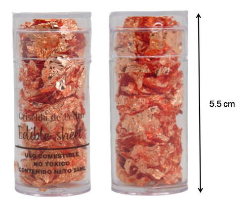 Papel Lamina Gold Rose Comestible 14 Ml Reposteria 1