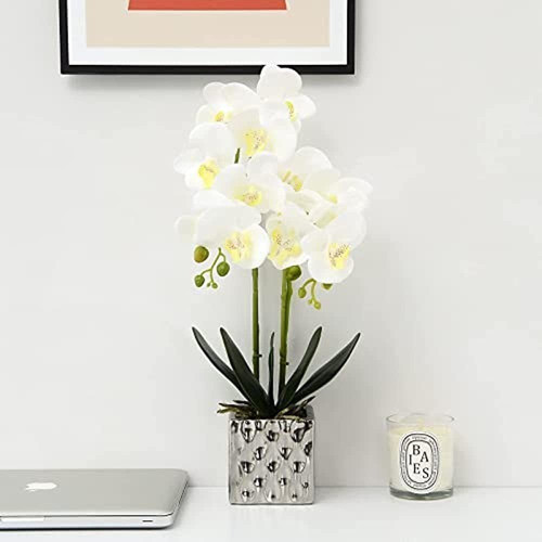 Orquídea Artificial, Jarrones De Plata, Arreglos Florales Pa 0