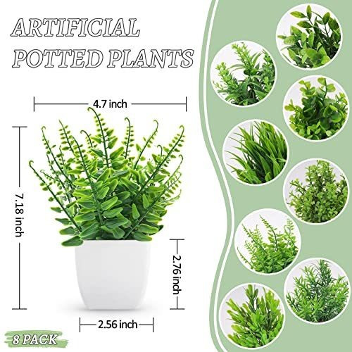 Plantas Artificiales En Maceta Para Decoracion Pack 8 Verde 1