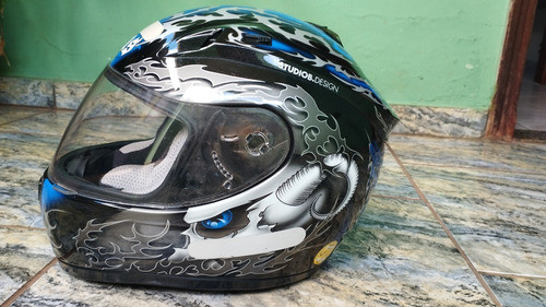 Capacete Zeus,design 2000a,semi Novo,cor Linda Azul,56,lindo 1