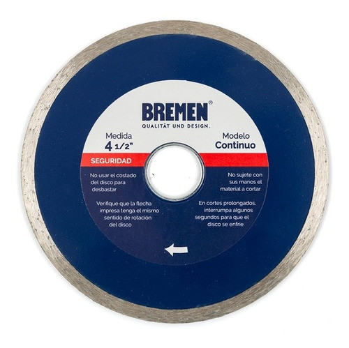 Disco Diamantado Continuo 115mm 4'' 1/2 Bremen 4525 1