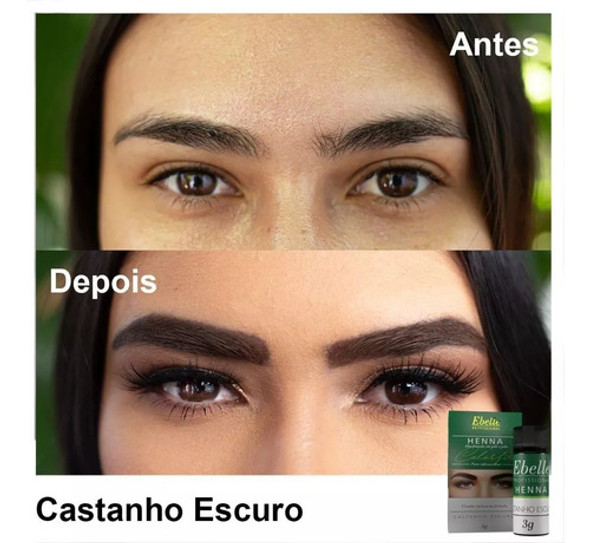 Henna Para Sobrancelha Ebelle 3g Castanho Escuro 1 Henna Para Sobrancelha Ebelle 3g Castanho Escuro 1
