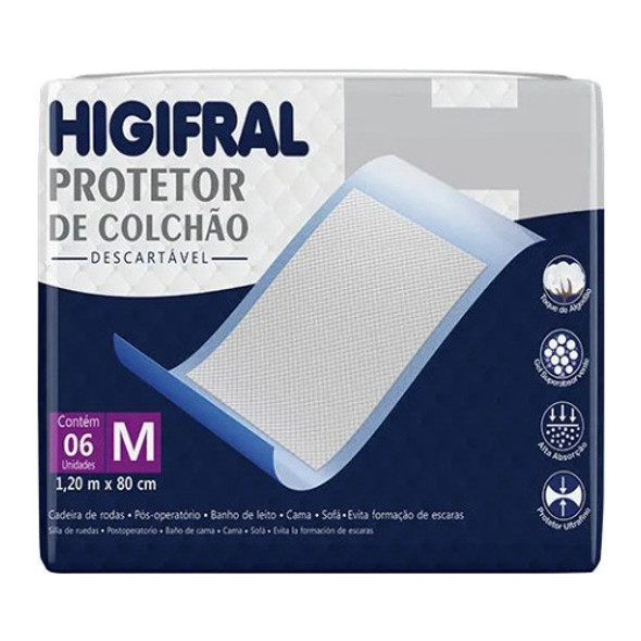 Higifral Protetor De Colchão Descartável Ultrafino M 6 Unid 0 Higifral Protetor De Colchão Descartável Ultrafino M 6 Unid 0