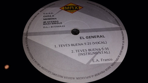 El General Te Ves Buena Vinilo Maxi Buen Estado Sin Salto 91 1