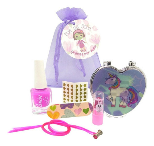 Souvenir Spa Nena X 15 Espejo Labial Lima Uña Personalizado 0