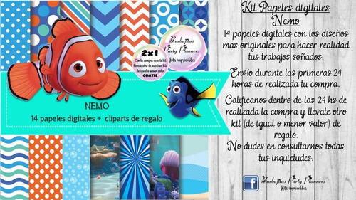 Papeles Fondos Digitales Nemo Kit Imprimible 1