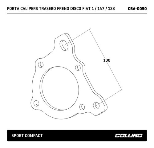 Porta Calipers Collino Traseros Freno Disco Fiat 1 128 147 1