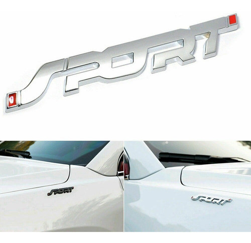 Emblema Insignia Universal De Metal Sport En Color Cromado 1