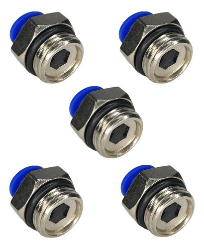 Kit 5 Conexão Reta Pneumática Macho 1/2 X Tubo 10mm Bsp 0