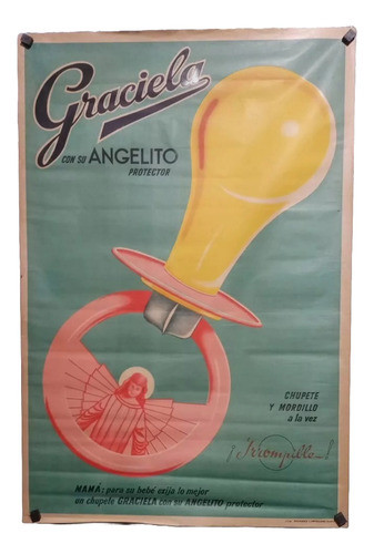 Antiguo Afiche Chupetes Graciela Original 0