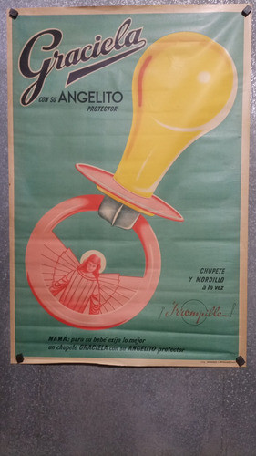 Antiguo Afiche Chupetes Graciela Original 1