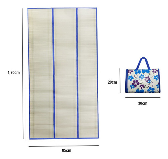 Esteira De Praia Bolsa Dobrável Palha Sintética 170x85 10un 1