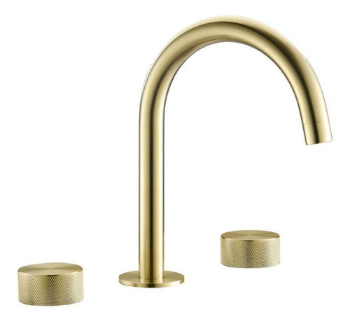 Griferia Lavatorio Bimando Con Volantes Labrados En Oro Cepi 0