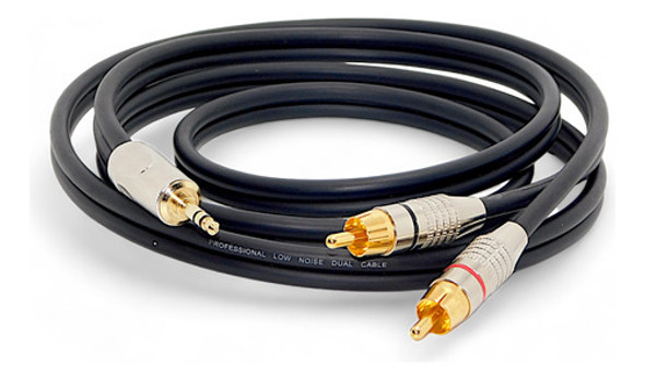 Cable Audio Mini Plug Stereo A 2 Rca  Profesional Low-noise 0