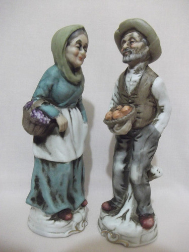 B. Antigo- Estatuetas De Casal De Anciões Em Biskui Italiano 1
