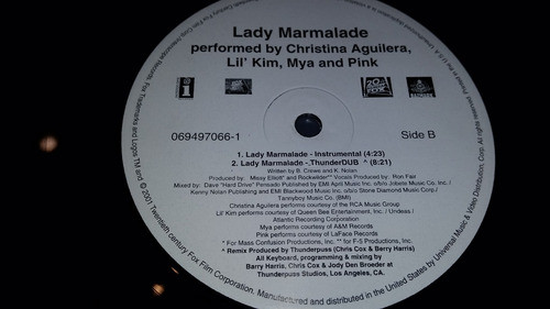 Christina Aguilera Lil Kim Mya Pink Lady Marmalade Vinilo Us 1