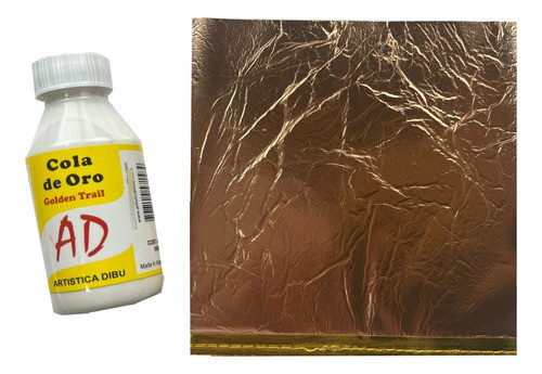 Láminas Para Dorado A La Hoja Bronce Y Adhesivo Cola De Oro 0