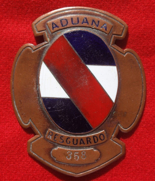 Placa De Pecho Num Resguardo Aduana Policia Fiscal Años 1930 0
