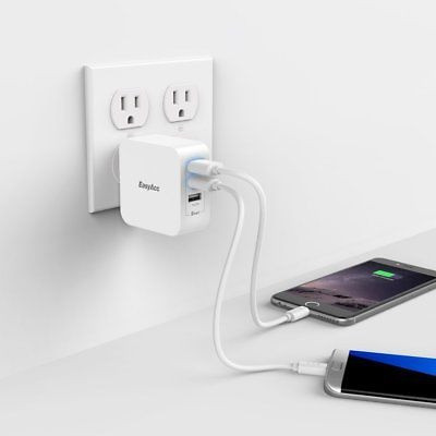 Easyacc 36w 7.2a Muro 3 Puerto Cargador Usb Cargador Con Enc 1