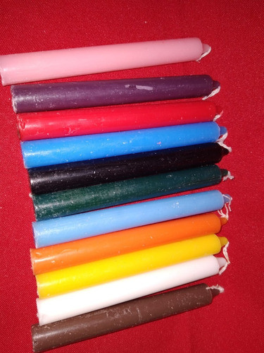 Paq. De 12 Velas De Un Color De 14 Cms. Colores A Elección 1