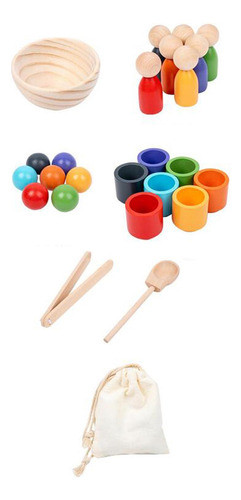 Bolas De Em Copos Brinquedo Montessori Para Combinar 7 Cores 0