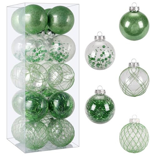 20 Bolas Para Arbol De Navidad Elegantes 80mm - Verde 0 20 Bolas Para Arbol De Navidad Elegantes 80mm - Verde 0