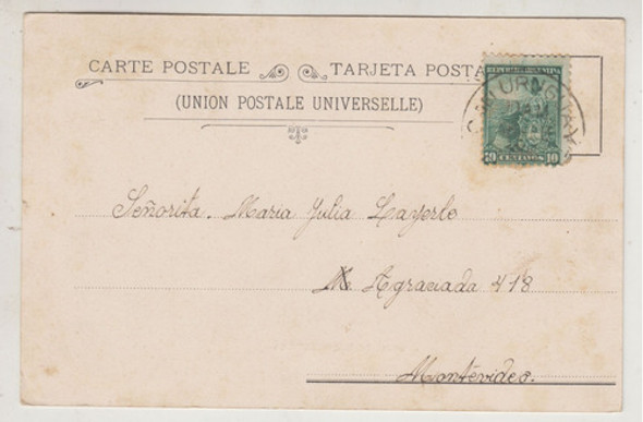 1906 Paysandu Rara Postal Usina De Luz Electrica Cursada 1