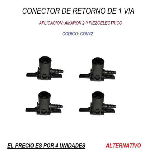 4 Conectores Retorno Inyector Amarok Piezoelectrico Bosch 1