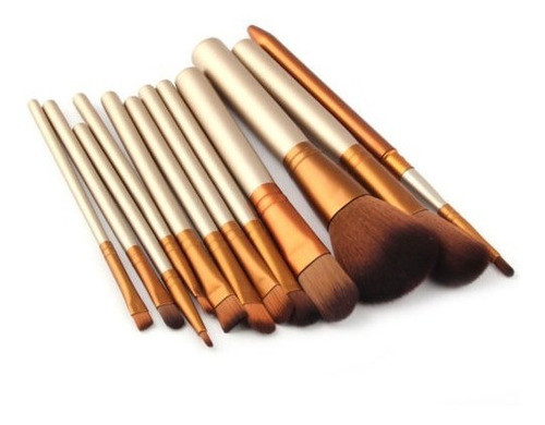 Nuevos 12pcs Mango Madera Kit Maquillaje Profesional Fundaci 0