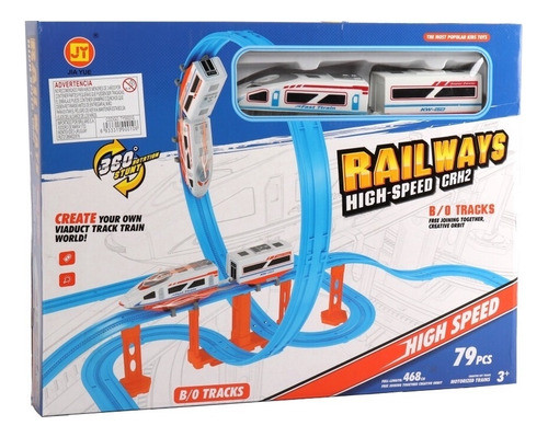 Tren Bala Eléctrico En Pista Con Loop 79 Pcs -2 Vagones 1
