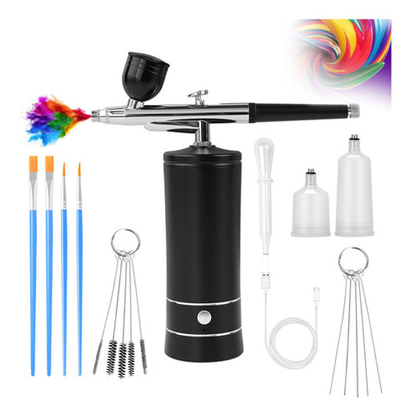 Kit De Aerografo Inalambrico Con Compresor (negro) 0