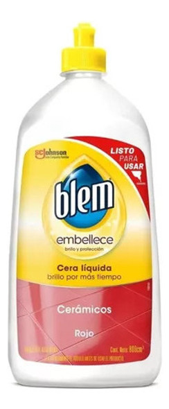 Cera Líquida Para Pisos Blem Cerámicos Rojo Botella X 3 Unid 1
