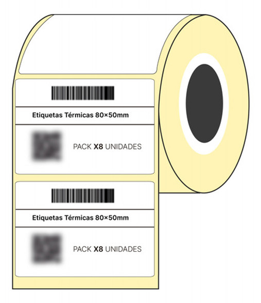 8 Rollos De Etiquetas Troqueladas Xp-420b De 8 X 5cm 0