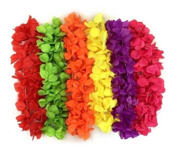 X10 Collares Hawaianos Flúo Cotillón Fiestas 0