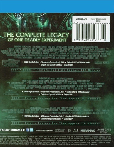 Blu-ray Mimic Trilogy / Incluye 3 Films 1