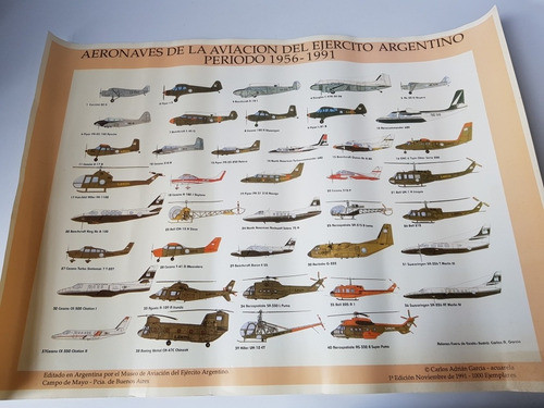 Poster Aviones Antiguos Ejército Arg Aeronaves '56 Mag 57303 0