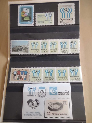 Estampillas Mundial 78 Serie Completa Argentina Dossier X 13 0