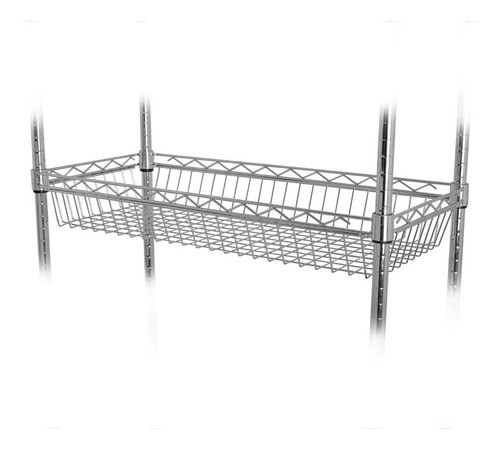 Canasto Cromado Para Estantería, 14 X 30 Pulgadas 0