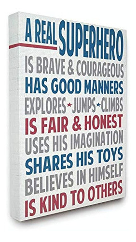 The Kids Room De Stupell A Real Superhero Typography Canvas 0