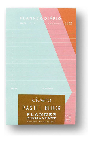 Planner Diario 3 Meses Cicero Pastel Block 12x20cm 0
