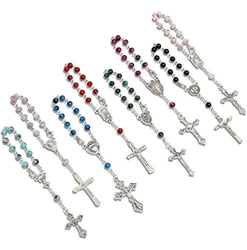 Juvale Paquete De 24 Mini Pulseras De Rosario Católico A Gra 0