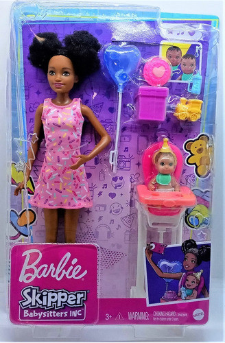 Muñeca Skipper Niñera Afro Con Bebe Happy Birthday 1