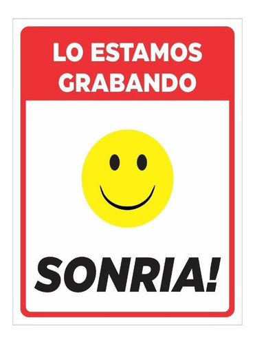 Cartel Sonria Lo Estamos Filmando 15x20 Cm Alto Impacto 0